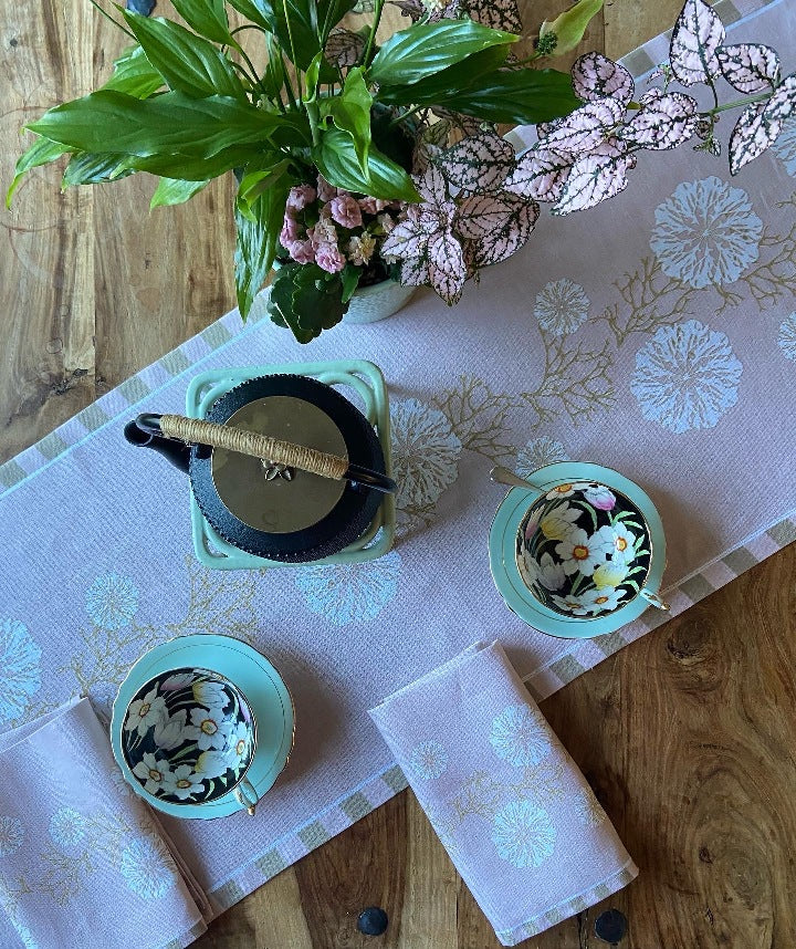 Carrageen Dream Table Runner on 100% Irish Linen. Designed Printed and Made in Ireland. Designbybell.ie
