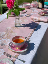 Load image into Gallery viewer, Carrageen Dream Table Runner in Pale Pink on 100% Irish Linen. 140cm x 40cm. Designbybell.ie
