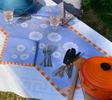 Load image into Gallery viewer, Carrageen Dream Napkins in Sky Blue &amp; Orange Set of 2
