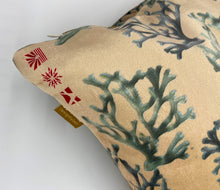 Load image into Gallery viewer, Carrageen Dream Cushion in Seagreen on Shimmer Velvet and Oyster by Karen Bell Designbybell
