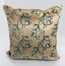 Load image into Gallery viewer, Carrageen Dream Cushion in Seagreen on Shimmer Velvet and Oyster by Karen Bell Designbybell
