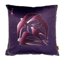 Load image into Gallery viewer, Swallows Wheel In Aubergine &amp; Purple on Shimmer Velvet
