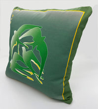 Load image into Gallery viewer, Swallows Wheel in Leaf Green &amp; Sage Ombré  on Linen Cotton
