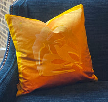 Load image into Gallery viewer, Swallows Wheel in Yellow &amp; Orange Ombré on Shimmer Velvet
